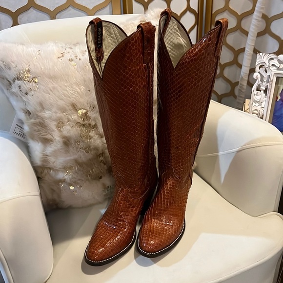 Tony Lama Exotic Dan post western boots - Picture 2 of 13